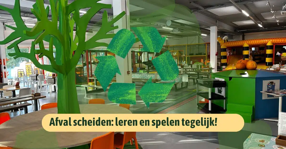 Afval scheiden: leren en spelen tegelijk! We willen kinderen niet alleen laten spelen, maar ook spelenderwijs laten zien hoe ze kunnen bijdragen aan een schone wereld. In het hart van onze speeltuin staat onze kleurrijke afvaltoren!